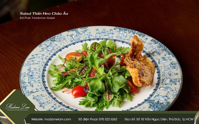 Salad thanh nhẹ, cân bằng hương vị trong thực đơn Madame Lam