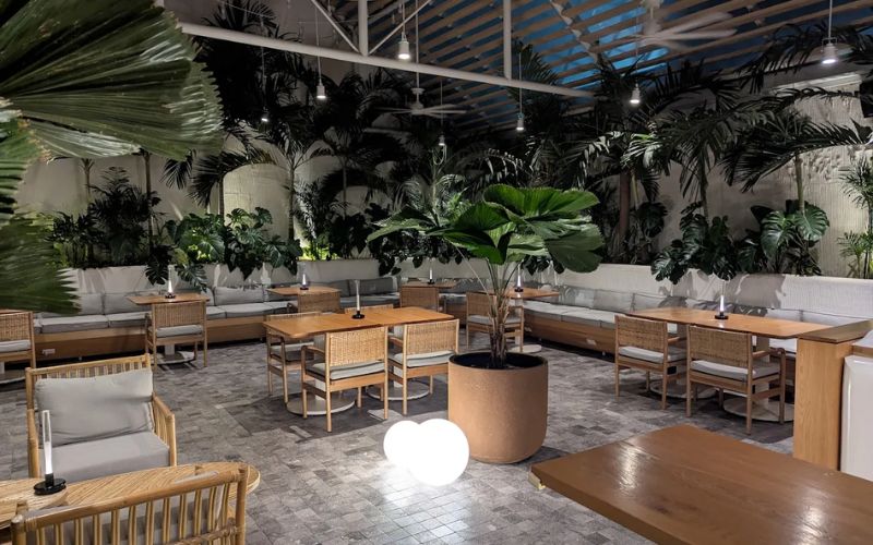 Khu vườn xanh yên tĩnh tại An's Saigon tạo nên không gian brunch riêng tư và thư thái cuối tuần