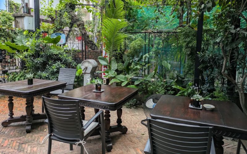Không gian xanh nhẹ nhàng tại NÚC Kitchen & Bar phù hợp cho những buổi brunch Thảo Điền
