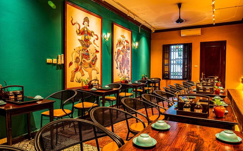 An Asian-inspired dining space suited for an upscale Vietnamese dining experience