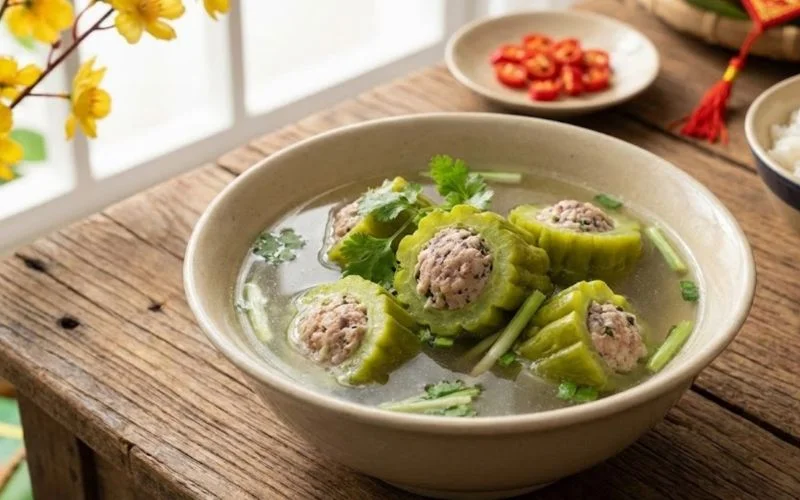 Canh khổ qua nhồi thịt mang ý nghĩa mọi khó khăn sẽ qua đi